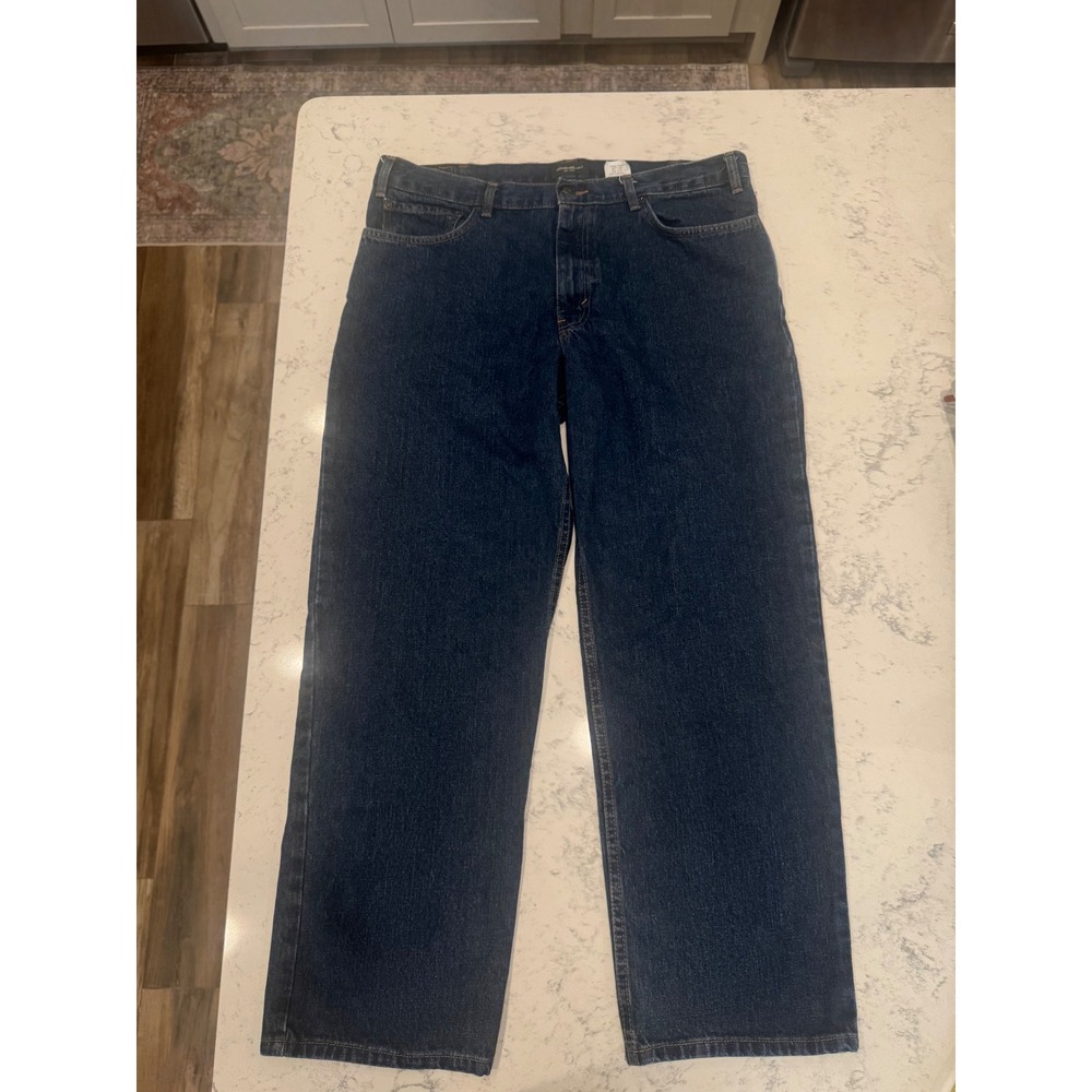 Eddie Bauer Mens Classic Fit Straight Leg Jeans Dark Wash Blue Denim 38x30